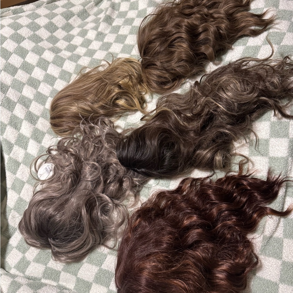 Elegant wig  Set - Brown, Gray, Black